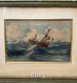 Aquarelle Originale Marine époque XIXe Siècle signée E. MULNIER