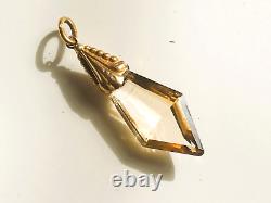 BEAU PENDENTIF ANCIEN d'époque XIXème en OR 18K 750/1000° avec CITRINE