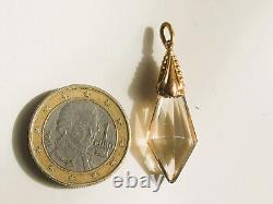 BEAU PENDENTIF ANCIEN d'époque XIXème en OR 18K 750/1000° avec CITRINE