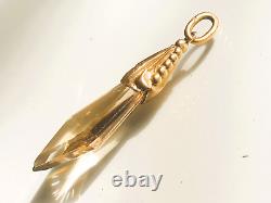 BEAU PENDENTIF ANCIEN d'époque XIXème en OR 18K 750/1000° avec CITRINE