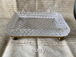 Baguier-vide poche en cristal taillé et bronze doré époque Empire XIXème