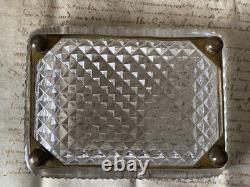 Baguier-vide poche en cristal taillé et bronze doré époque Empire XIXème