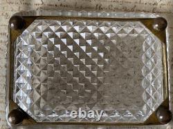 Baguier-vide poche en cristal taillé et bronze doré époque Empire XIXème