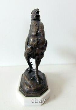 Barye sculpture en bronze du XIXeme siècle coq garanti d'époque