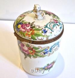 Boîte /Pot à thé en porcelaine de Paris d'époque Napoléon III, milieu XIXème