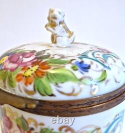 Boîte /Pot à thé en porcelaine de Paris d'époque Napoléon III, milieu XIXème