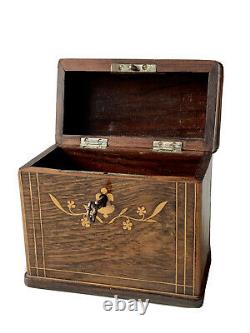 Boîte Tirelire Caisse dÉpargne Bois Marqueterie Époque XIXème Antique Money Box