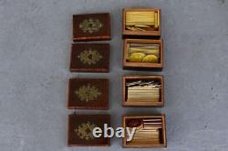 Boîte à jeu de quadrille époque fin XIXème en bois et laiton