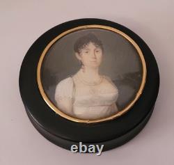 Boîte à portrait miniature Époque Empire Or massif XIXème Siècle K35