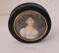 Boîte à portrait miniature Époque Empire Or massif XIXème Siècle K35