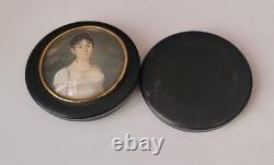 Boîte à portrait miniature Époque Empire Or massif XIXème Siècle K35