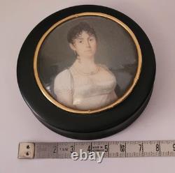 Boîte à portrait miniature Époque Empire Or massif XIXème Siècle K35