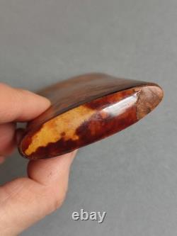 Boîte tabatière en loupe couvercle à décor nacre, d'Époque XIXème siècle