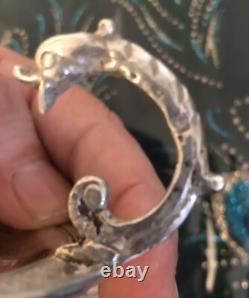 Bougeoir À Main En Argent Massif Décor Dragon Époque XIX Ème