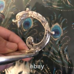 Bougeoir À Main En Argent Massif Décor Dragon Époque XIX Ème