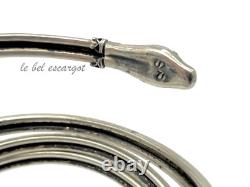 Bracelet Argent, ancien serpent enroulé 5 tours, époque Victorienne fin XIXème