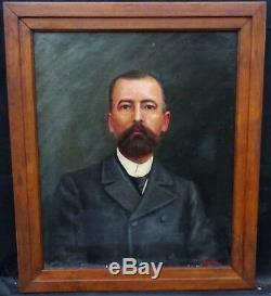 Bralebois Portrait d'homme Epoque fin XIXème siècle huile sur toile