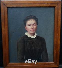 Bralebois Portrait de femme Epoque fin XIXème siècle huile sur toile