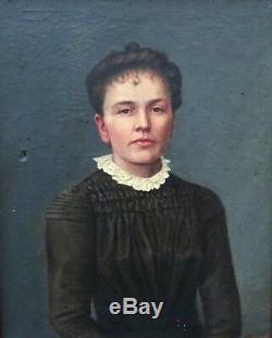 Bralebois Portrait de femme Epoque fin XIXème siècle huile sur toile