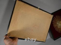 Broderie religieuse Les 10 commandements monté en cadre, époque XIX ème