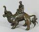 Bronze Chinois Ou Japonais, Dragon éléphant Avec Vieil Homme Sage, époque Xix èm