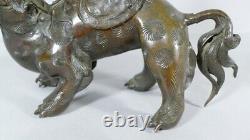 Bronze Chinois Ou Japonais, Dragon éléphant Avec Vieil Homme Sage, époque XIX èm