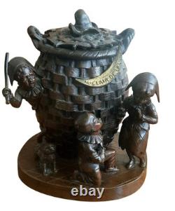 Bronze d' Emile CARLIER Pot à Tabac époque XIX ème au clair de la lune
