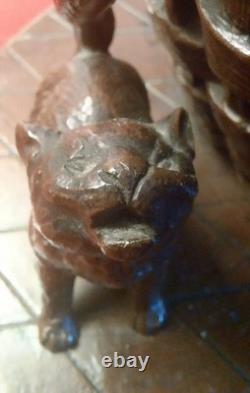 Bronze d' Emile CARLIER Pot à Tabac époque XIX ème au clair de la lune