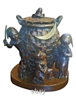Bronze d' Emile CARLIER Pot à Tabac époque XIX ème au clair de la lune