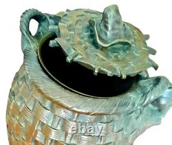 Bronze d' Emile CARLIER Pot à Tabac époque XIX ème au clair de la lune
