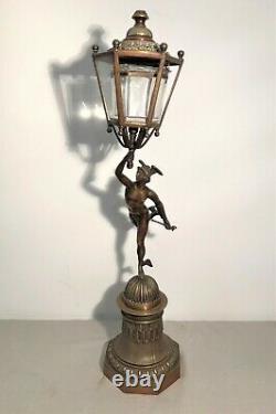 Bronze dieu Hermès veilleuse lanterne époque XIXème siècle