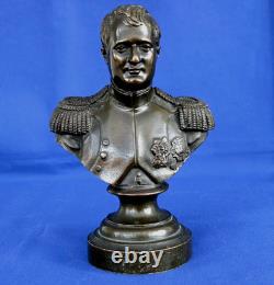 Buste de Napoléon 1er Empereur en Bronze Patiné d'Epoque XIXème Siècle