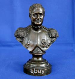 Buste de Napoléon 1er Empereur en Bronze Patiné d'Epoque XIXème Siècle