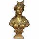 Buste En Bronze Patine Dorée Jeune Femme Orientales époque Xixème