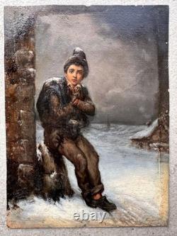 C. 1850+jeune Ramoneur +huile MI Xixeme +splendide+cadre D'époque++