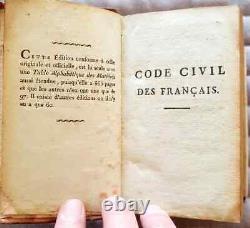 C1 NAPOLEON CODE CIVIL 1804 Toulouse RELIE Plein CUIR d epoque RARE