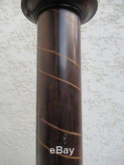 CHARLES X, colonne et vase médicis, bois marqueté époque XIX ème s hauteur 1m42