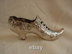 CHAUSSURE, ESCARPIN EN ARGENT, ANGLETERRE, POINCONS A IDENTIFIER, EPOQUE XIXème