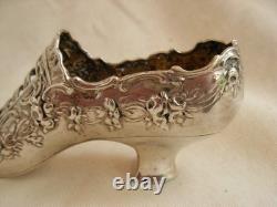 CHAUSSURE, ESCARPIN EN ARGENT, ANGLETERRE, POINCONS A IDENTIFIER, EPOQUE XIXème