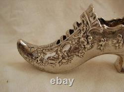 CHAUSSURE, ESCARPIN EN ARGENT, ANGLETERRE, POINCONS A IDENTIFIER, EPOQUE XIXème
