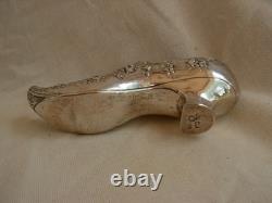 CHAUSSURE, ESCARPIN EN ARGENT, ANGLETERRE, POINCONS A IDENTIFIER, EPOQUE XIXème