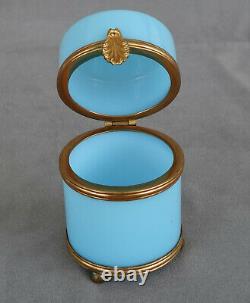 COFFRET en Opaline Bleu Céleste dEpoque Napoléon III Milieu XIXème