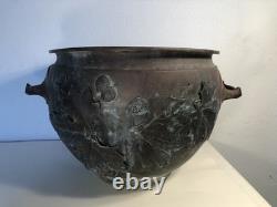 Cache-pot asiatique ancien en bronze époque XIXeme