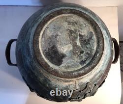 Cache-pot asiatique ancien en bronze époque XIXeme