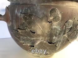 Cache-pot asiatique ancien en bronze époque XIXeme