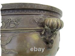Cache pot bronze chine chinese bronze art antique chine phénix époque XIXème
