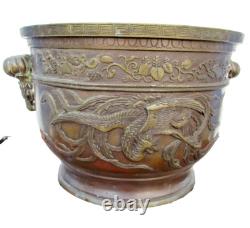 Cache pot bronze chine chinese bronze art antique chine phénix époque XIXème