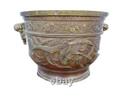 Cache pot bronze chine chinese bronze art antique chine phénix époque XIXème