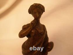 Cachet En Bronze, Femme A L Antique, Epoque XIX