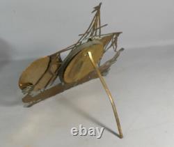 Cadre Photo En Forme De Bateau Drakkar En Laiton, époque Fin XIX ème